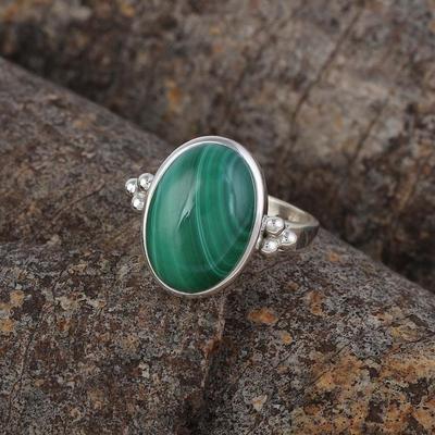 Malachite Ring, 925 Silver Ring, Handmade Ring, Statement Ring, Bohemian Ring, Christmas Gift, Birthday Gift