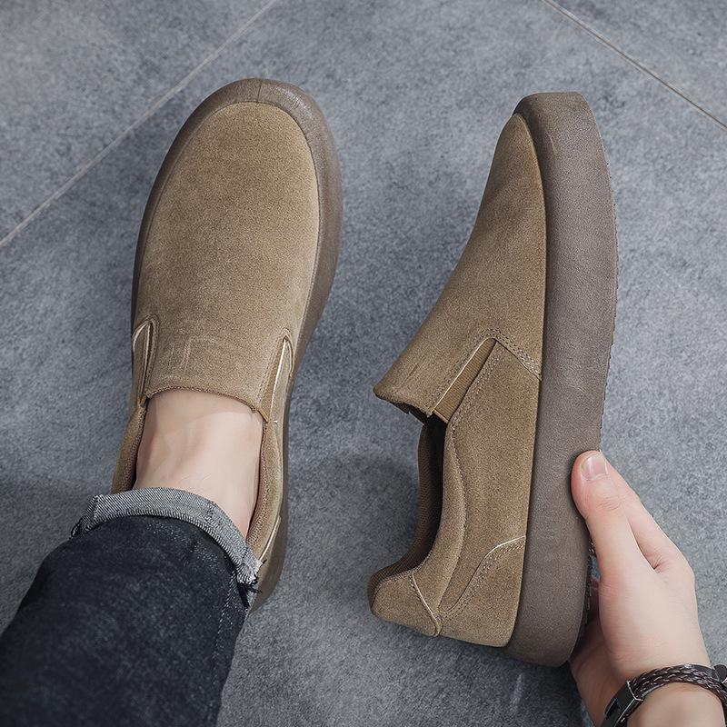 2025 autumn new men's shoes Korean version fashion Doudou shoes youth casual shoes British style single shoes loafers