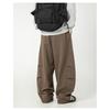 Men S Pleated Loose Straight Leg Casual Trousers Drawstring Waist Retro Pants
