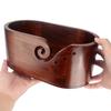 1pc Wooden Yarn Bowl Holder, Durable Wool Yarn Storage Organizer with Hole, for DIY Knitting &Crocheting, Craft Thread Accessory
