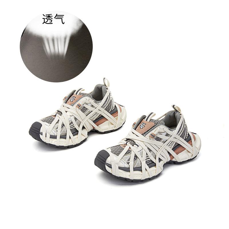 Suction film sole new dad shoes women's 2025 autumn thick-soled straps running sports shoes retro and old casual women's shoes