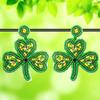 Lightweight Beaded Shamrock Dangle Earrings Patrick's Day Themed Ear Studs Trendy Jewelry Accessory for Fashionistas