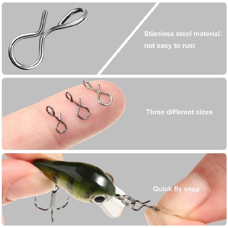 Quick Change Lure Clip for Hook Lures Fly Fishing Snap Stainless Fishing Connector Lure Change Clip