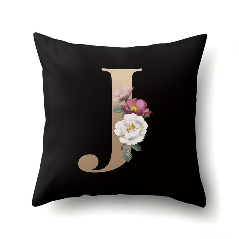 Polyester Pillowcase Home Car Decoration Printing Pillowcase 26 English Letter Cushion Cover