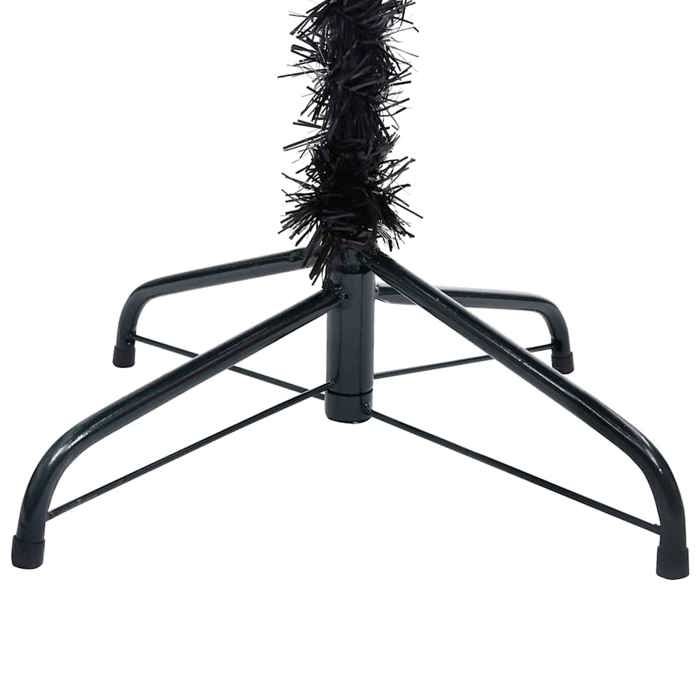 Maison Exclusive - Arbre de Noël artificiel pré-éclairé et boules noir 180 cm PVC