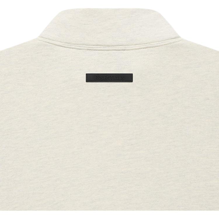 Fear of God Essentials High Neck Reflective Logo Solid Color Fleece Hoodie Unisex Tops Light-Oatmeal FOG-FW21-186