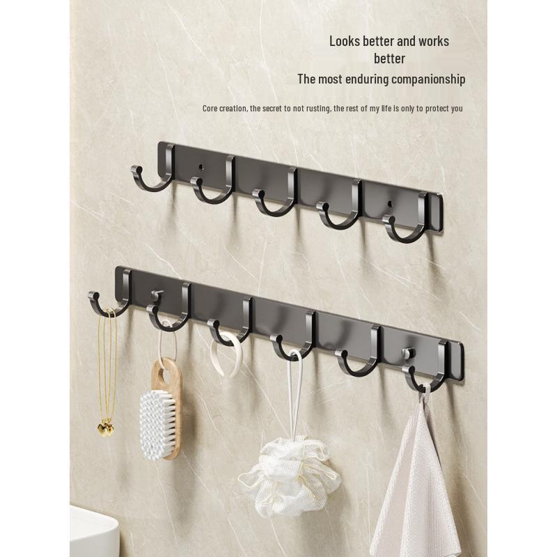 Adhesive Wall-Mounted Bathroom Clothes Hook - No Drill Required