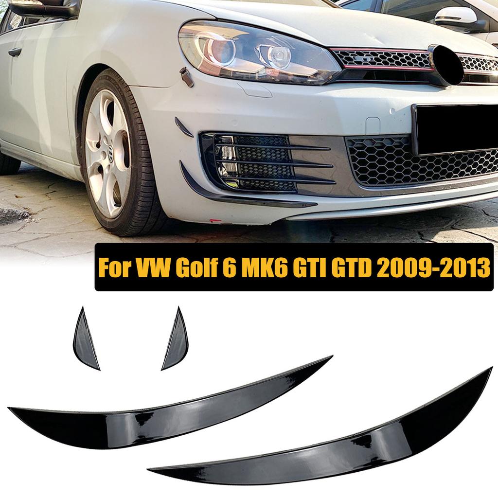 Front Bumper Canards Side Flare Fin Spoiler Splitter Apron Cover Body Kit For VW Golf 6 MK6 GTI GTD 2009-2013 Car