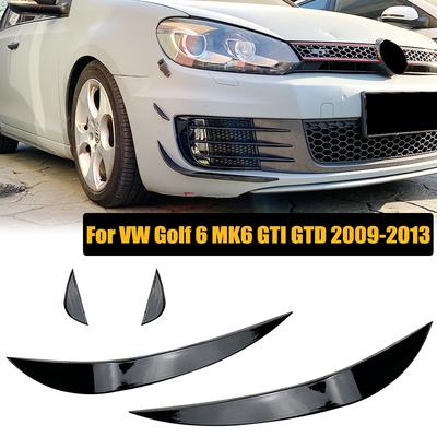 Canards do Para-choque Dianteiro Aletas Laterais Spoiler Divisor Cobertura Avental Kit de Carroceria Para VW Golf 6 MK6 GTI GTD 2009-2013 Carro