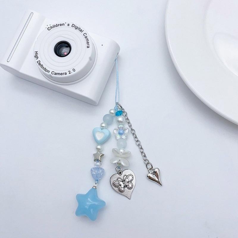 Cute Star Bead Tassels Pendant Phone Straps Lanyard Pocket Keychain Strap Backpack Charm Car Keys Decoration Chain