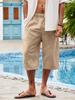 European and American Men's Cotton-Linen Multi-Pocket Beach Shorts (2024 Edition)