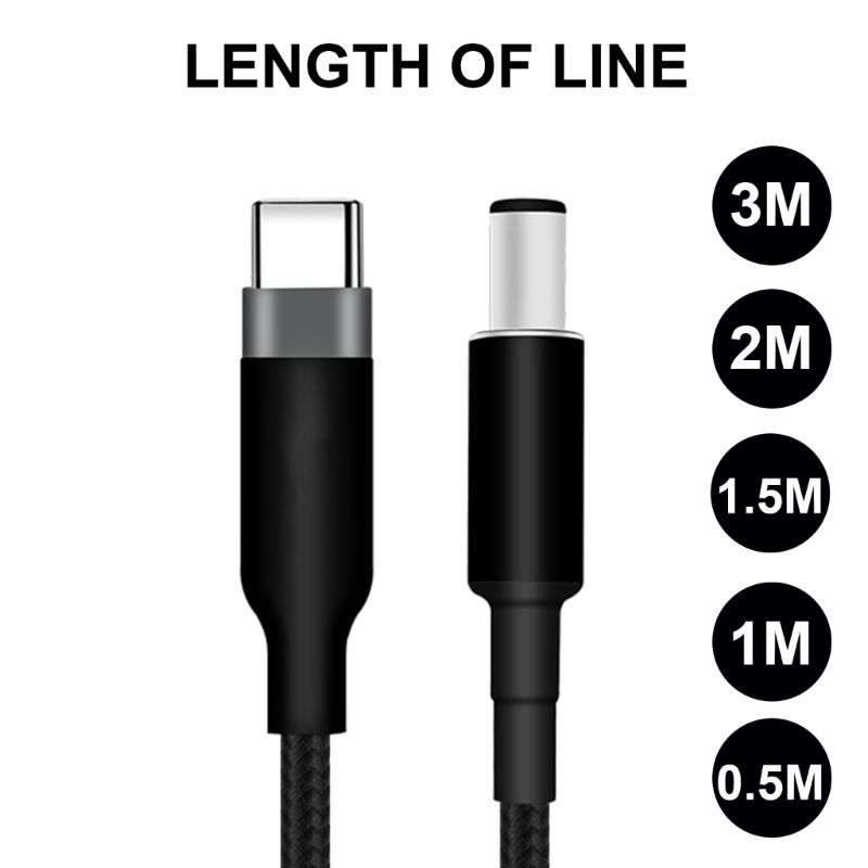 Fast Charging Laptop Power Cord USB C Tip to DC7.4x5.0mm 20V for Notebooks Power Supply Charging Cable Braided Wire