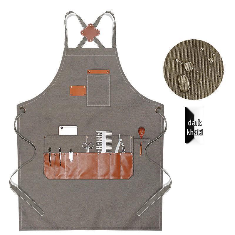 Custom Logo Canvas Apron for Art Students and Coffee Shop Staff