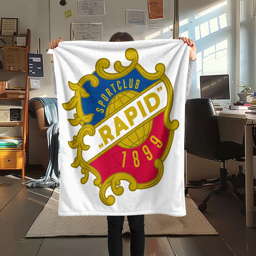 Rapid Vienna logo FlAannel Blanket, High quality Comfortable for All Seasons, Home Decor, Warmth and Comfort
