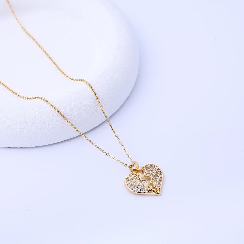 New niche design heart pendant fashion couple shiny simple necklace commemorative jewelry versatile delicate jewelry