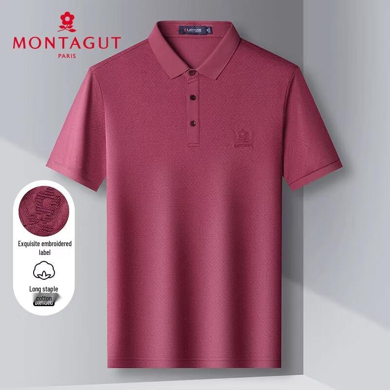 

MONTAGUT Men s Geometric Jacquard Polo Shirt 52
