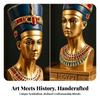 Pharaoh Bust Statue Engraved Base Nile Valley Ornament Blue Headdress