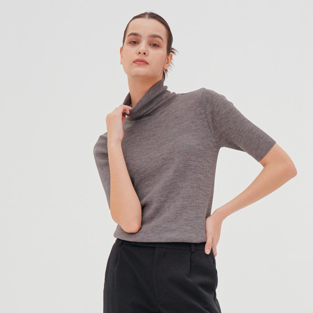 ACUD Turtle Neck Ribbed Knit _Grey