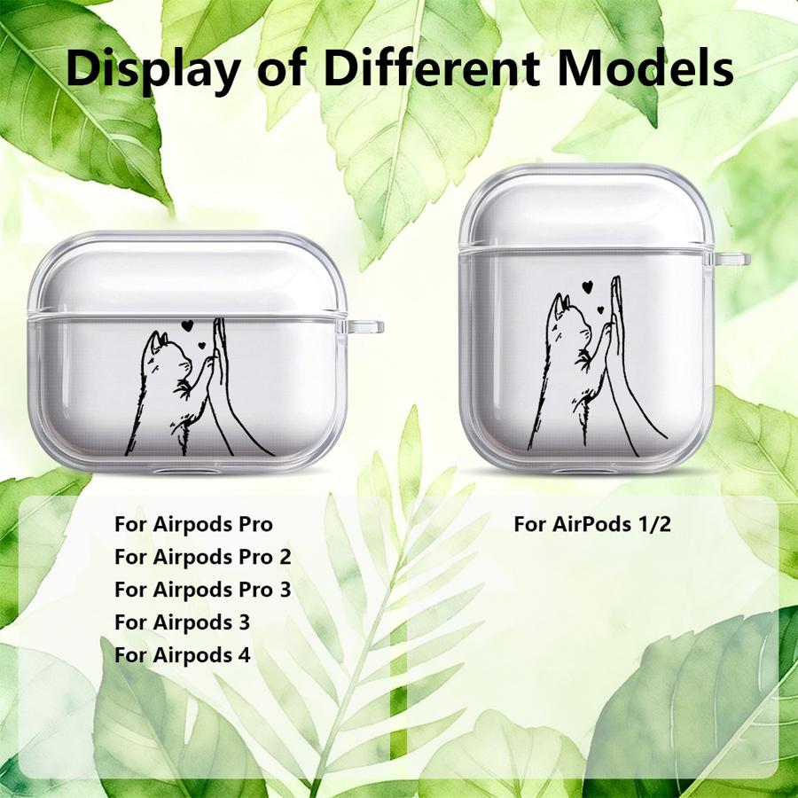 Case For Airpods Pro3 2 1 3 4 Pro Pro2 Clear Earphone Cases Cover Cute Cat Dog