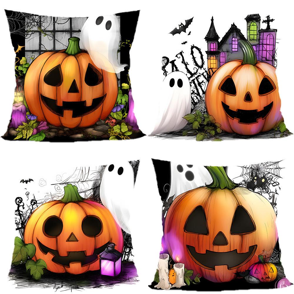 Halloween Pillowcase Pumpkin Skull Funny Ghost Cushion Cover Sofa Living Room Decoration Pillow