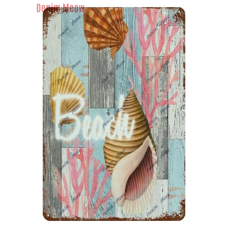 Vintage Sea Turtle Decor, Sea Snail, Metal Tin Sign, Nautical Beach Ocean Theme, Retro Seaside Underwater Summer Plates, WY283