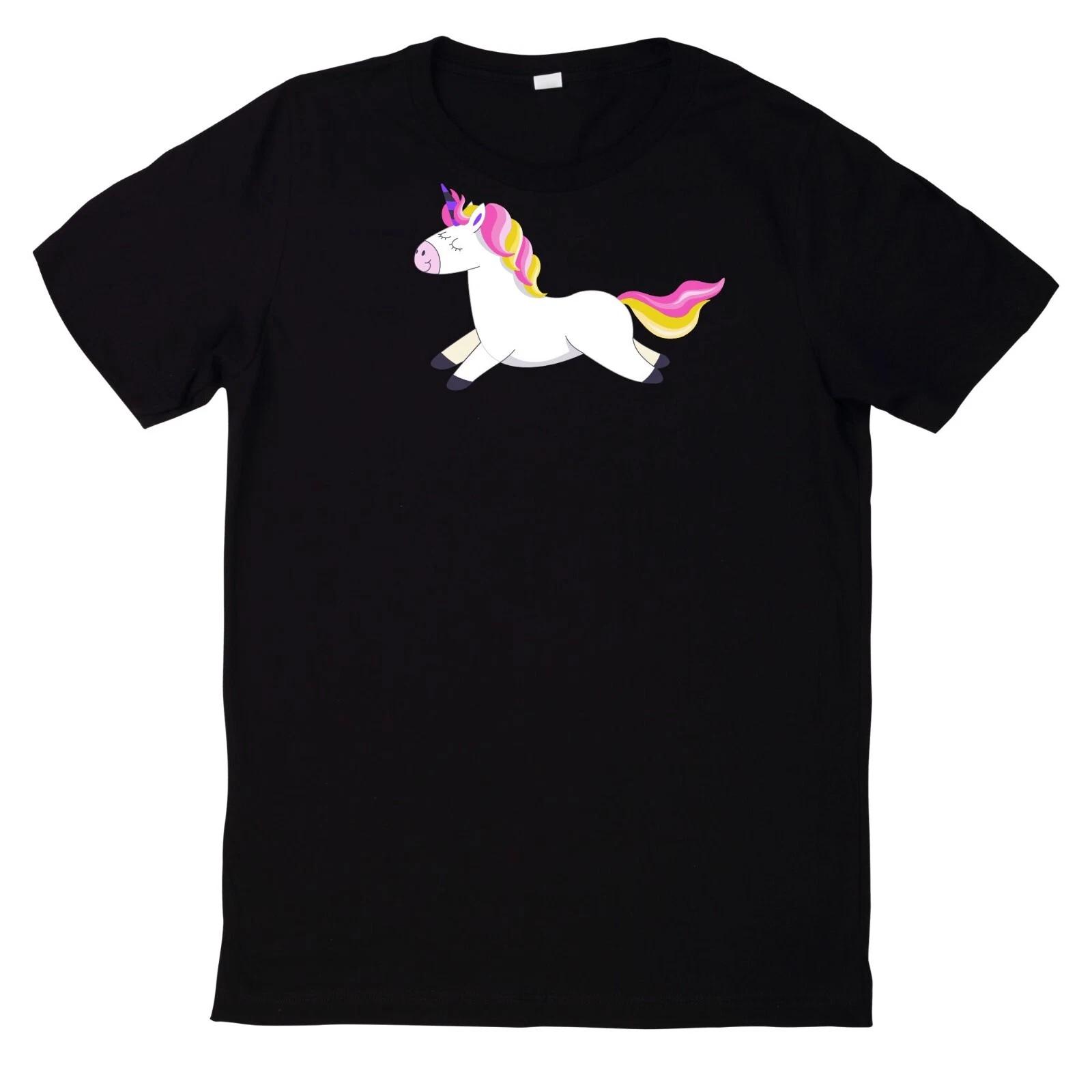 T-Shirt Lächelndes Springendes Einhorn S
