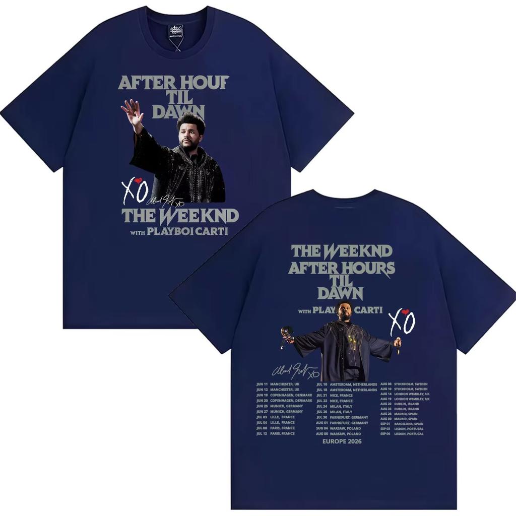 Summer Hot Sale The Weeknd After Hours Til Dawn Europe 2026 Tour T-shirt Men Women Harajuku Hip Hop T Shirts Y2K Gothic Cotton Oversized T-shirts