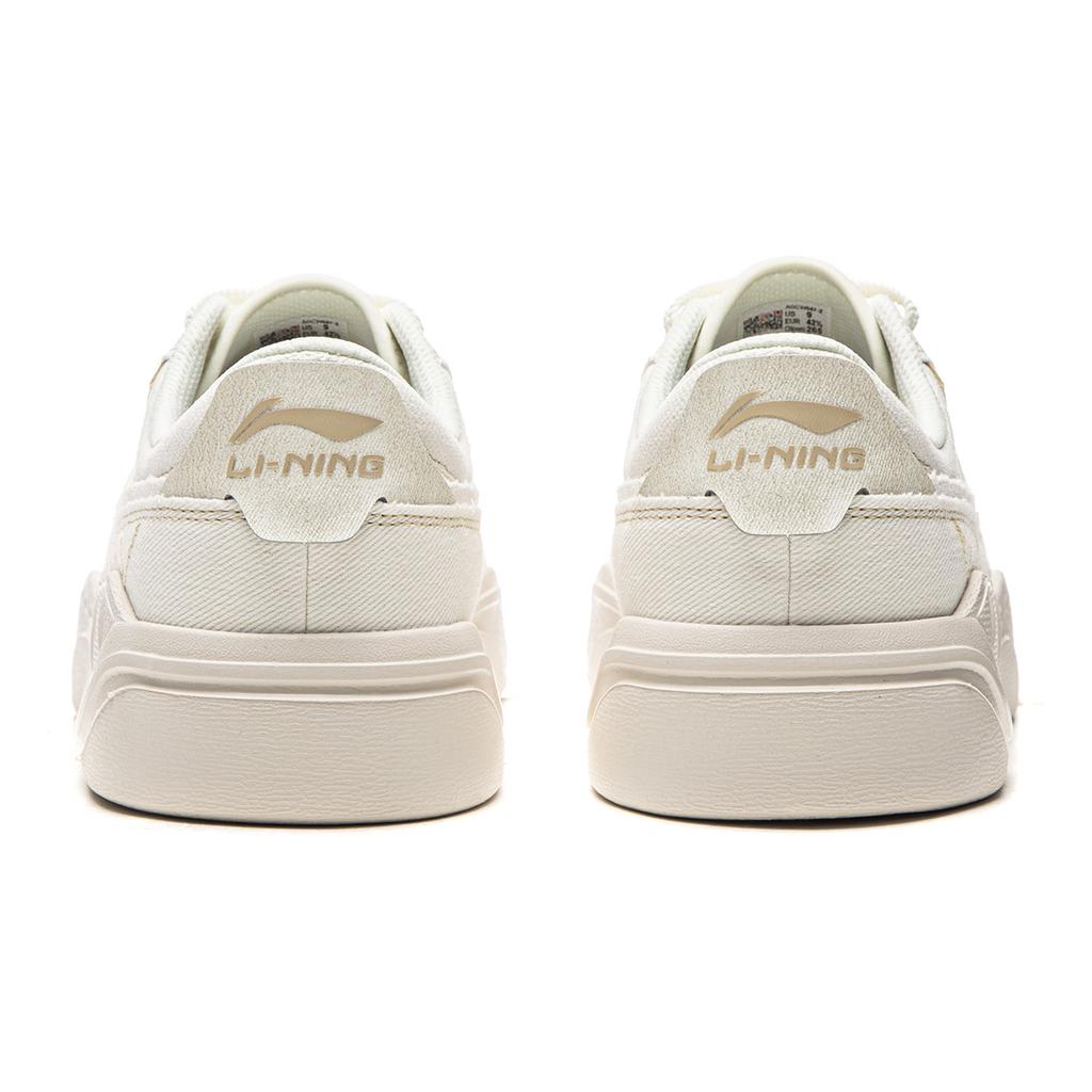 Li Ning Light Sail Skateboard Shoes Unisex Low top Champagne White AGCW047-2