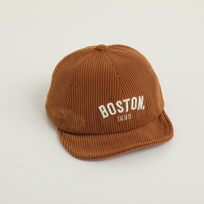 

Однотонная детская бейсболка с буквами, зимняя теплая вельветовая детская кепка с козырьком, корейская мягкая регулируемая шляпа от солнца для мальчиков и девочек кофейный