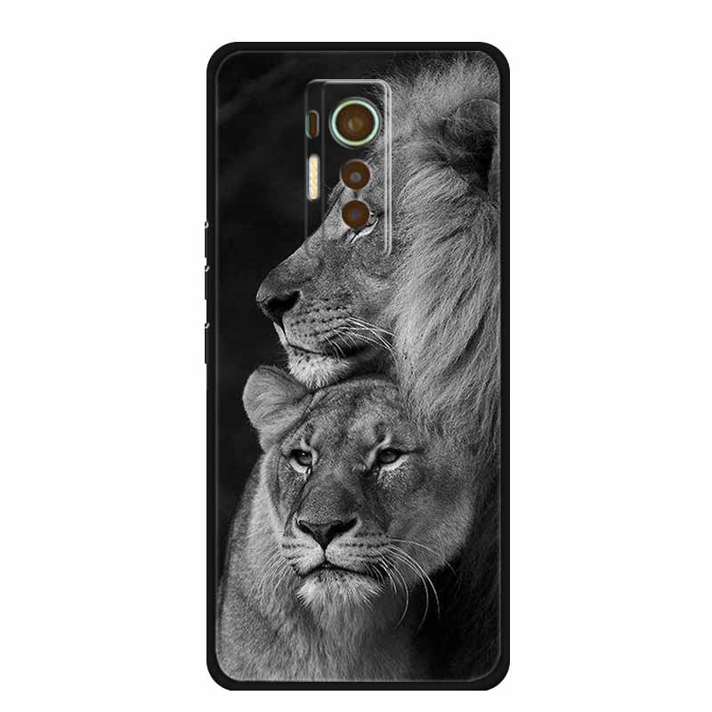 For Tecno Phantom X 2021 Case Animals TPU Silicone Soft Phone Cover Cases for PhantomX 2021 AC8 Protective Shockproof Wolf Shell