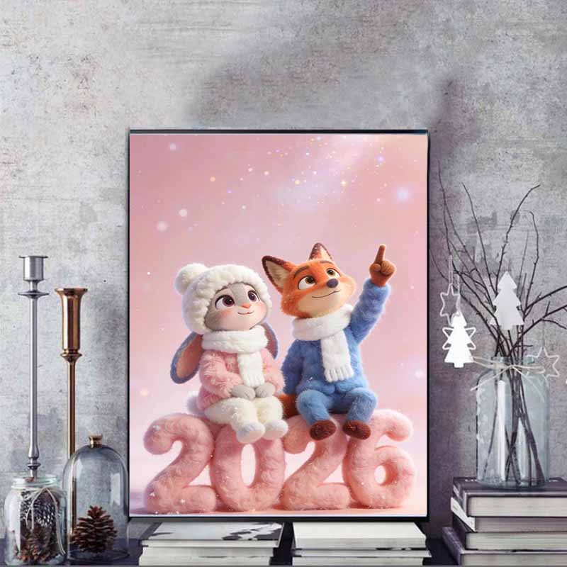 Disney Diamond Painting Zootopia 2026 New Years Healing Cartoon Mosaic Diamond Cross Stitch DIY Gift Home Decor