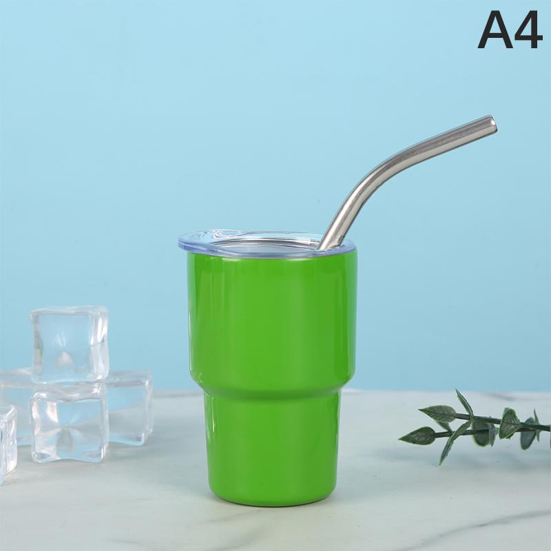 2/3oz Sublimation Tumble Whiskey Wine Glass Stainless Steel Vacuum Insulation Cup Car MIni Coffee Cup With Straw Party Gift