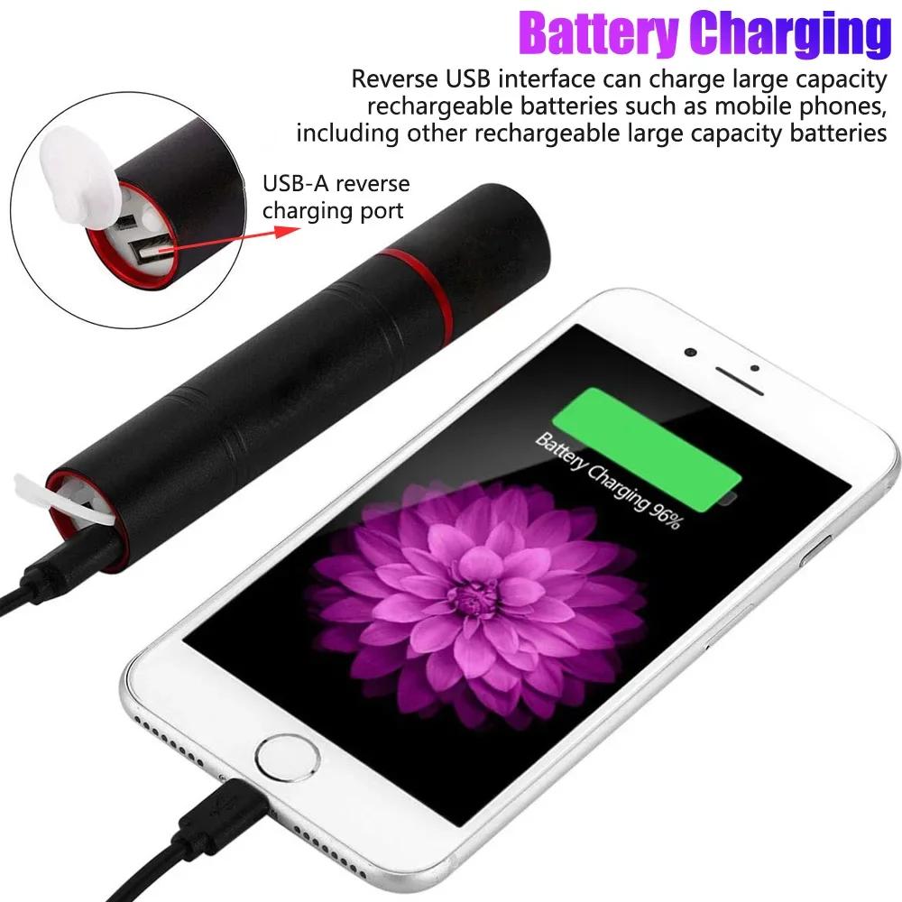 USB Rechargeable Mini 365nm UV Flashlight 5W Ultraviolet Torch Pets Urine Cat Tinea Money Ore Scorpion Detection Flashlights
