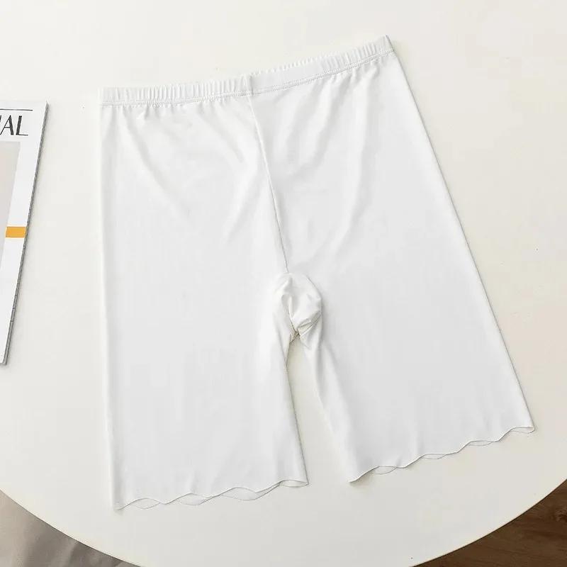 

Безшовні захисні короткі штани Ice Silk Жіночі тонкі плюсні з високою талією під спідницею Трусики-боксери Захисні шорти проти натирання стегон L