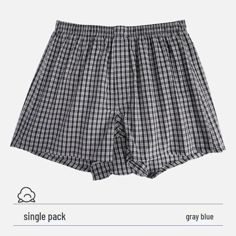 LangSha Men's Loose Plaid Boxer Shorts