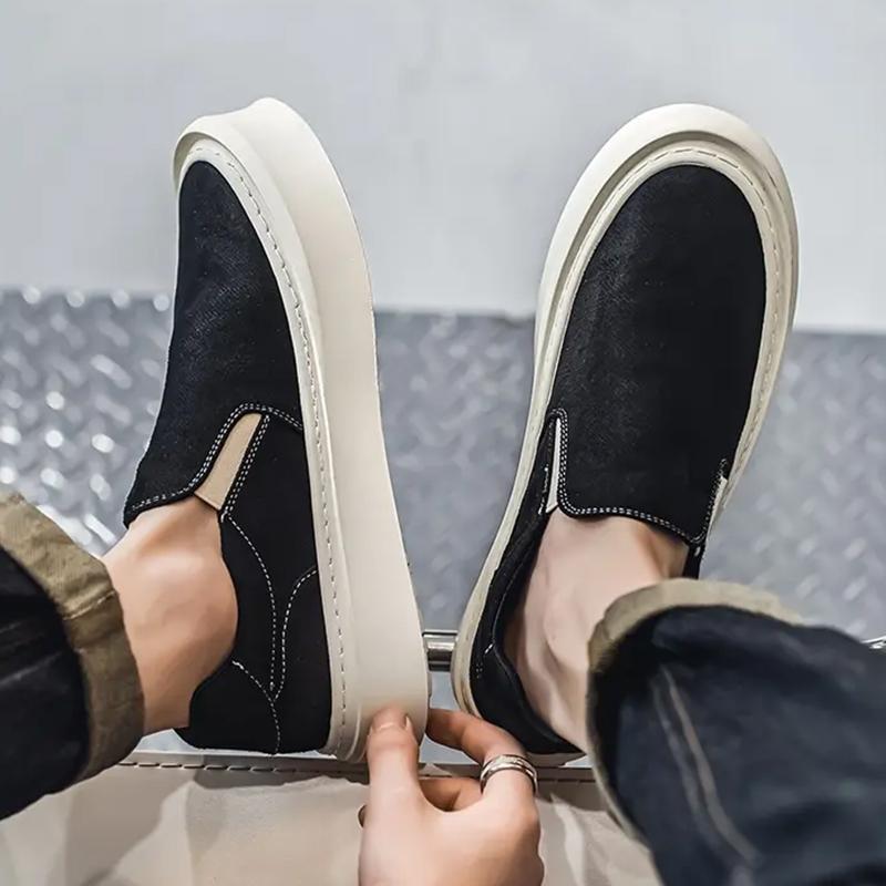 Herren Canvas Schuhe Lässiger Sneaker für Herren Slip-on Vulkanisiert Bequeme Herren Flats Slipper Fahrschuhe Zapatos Hombre