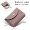 Women's Small Genuine Leather Coin Purse - Top Layer Cowhide Litchi Grain Cover Wallet