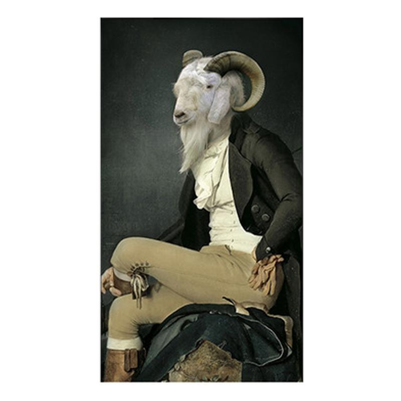 

Ретро ностальгические картины маслом джентльмена, настенные художественные постеры с животными и принты, модная картина на холсте для гостиной, домашнего декора 20x40cm no frame