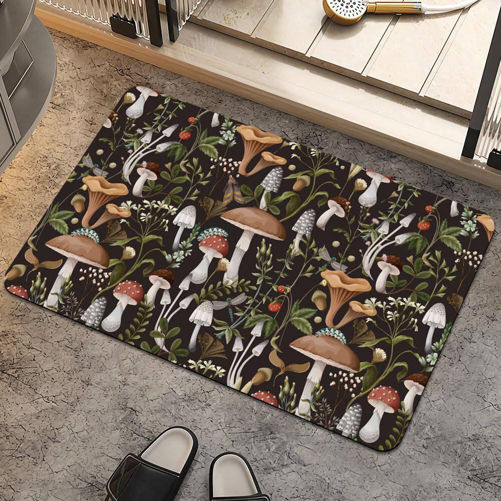 Rendering Flower Toilet Decorative Floor Mat Absorbent Bathroom Floor Mat Diatom Mud Floor Mat Absorbent Floor Mat Toilet