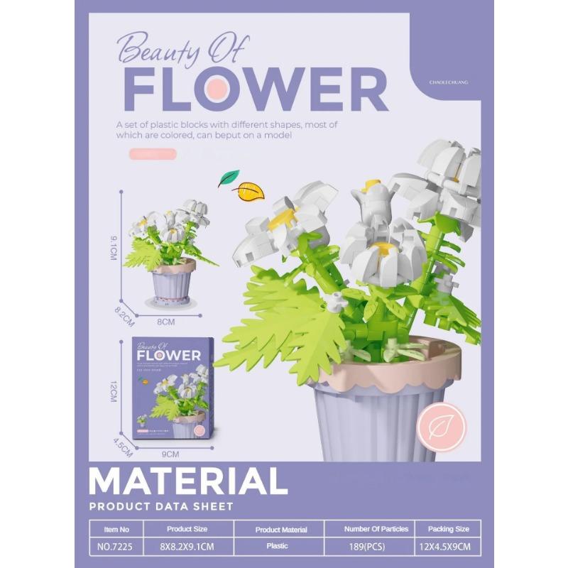 Building Block Flower Potted Plant Ornament Small Size Sunflower Rose Compatible WithBuilding Block Toys for Girl
