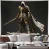 Large Tapestry Fantasy Wall Art Medieval Warrior Gothic Knight Poster Decoration Tapestry for Bedroom Living Room 150x300cm