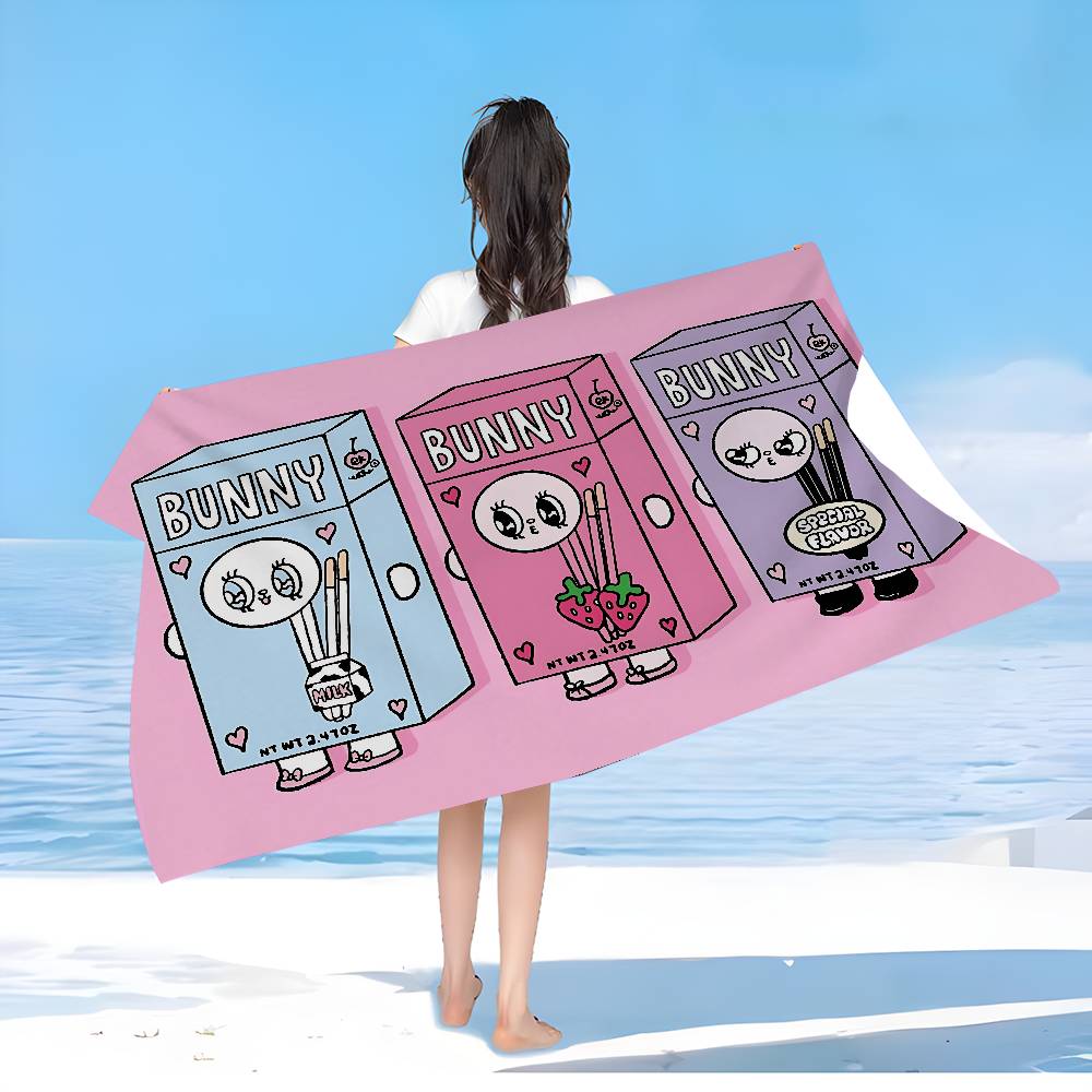 E-Esther Bunny Cartoon Big Microfiber Beach Towels Quick Dry Towel Sand Beach Towels Pool Towel for Travel Swim Pool Yoga