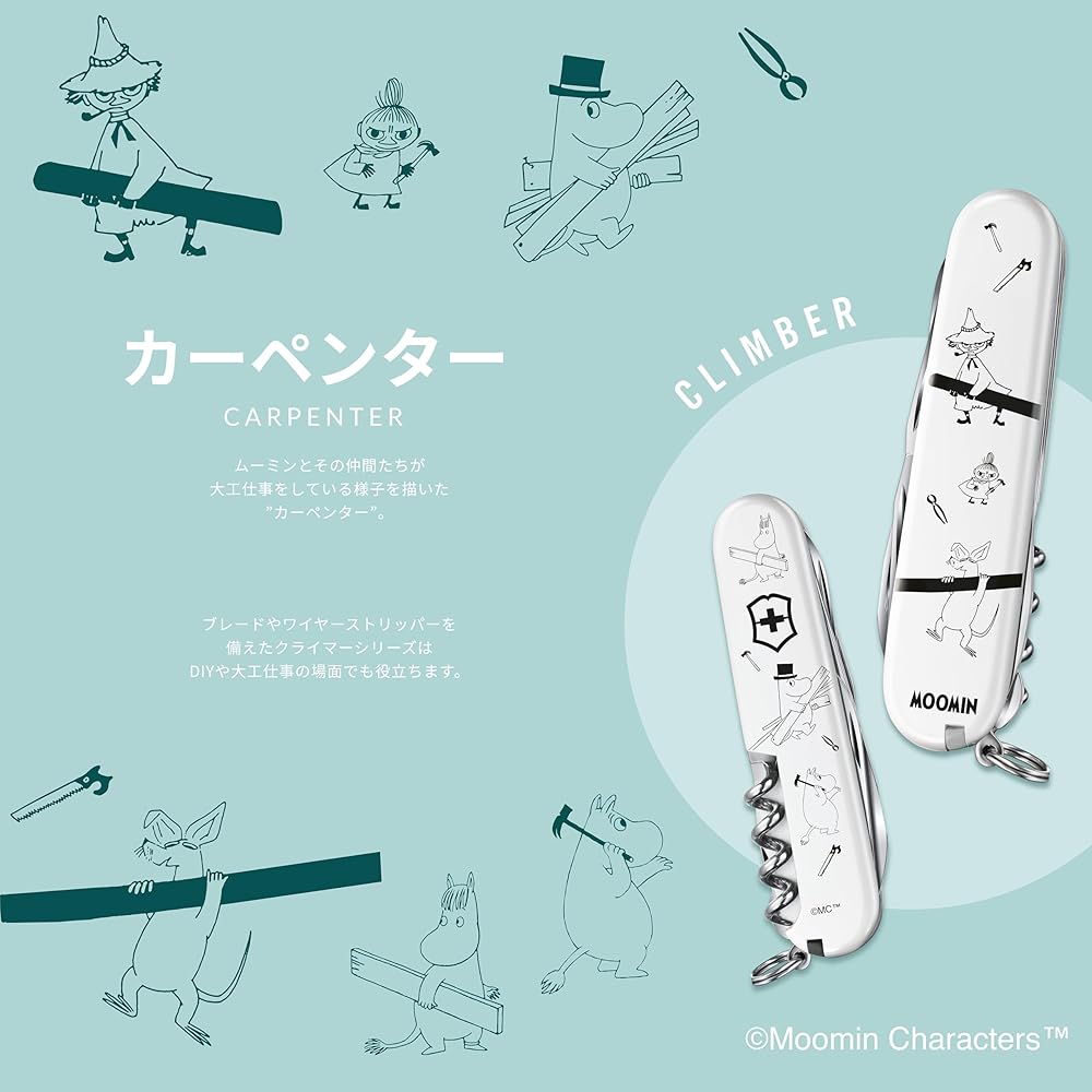 Victorinox Moomin Carpenter Climber Swiss Army Knife 14 Functions Multi-Tool Red 1.3703.7-X14