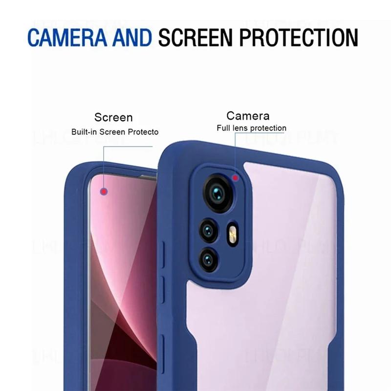 360 Double-sided Clear Phone Case For Xiaomi Redmi Note 13 Pro Plus 13C 4G 5G Shockproof Camera Lens Screen Full Protection Phone Bumper Cover