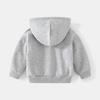 Boys Casual Letter Printed Fleece Lined Hooded Long Sleeve Zip Up Jacket