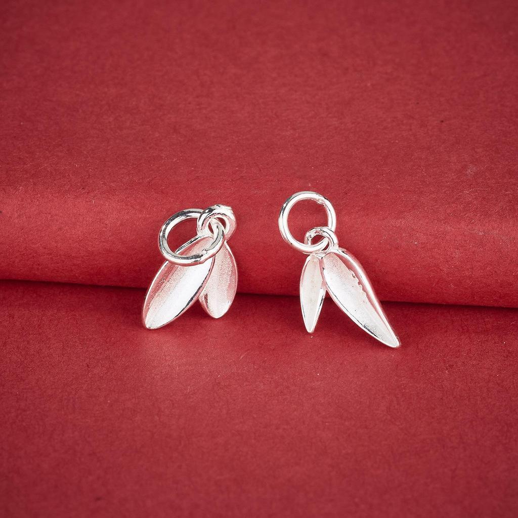 S925 Sterling Silver Bamboo Leaf Charm for DIY Bracelets & Necklaces