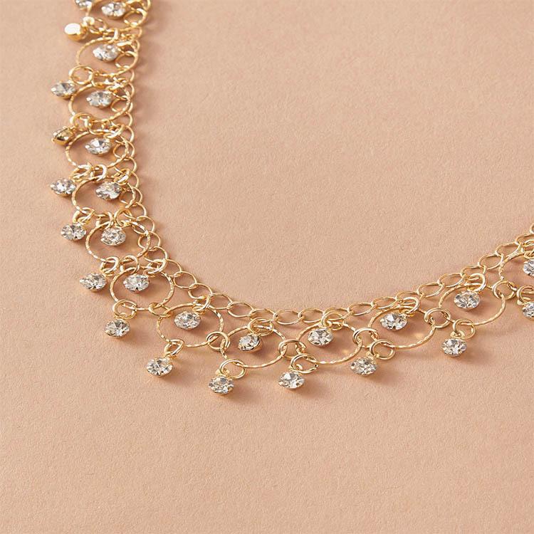 Women's Geometric Water Drop Clavicle Necklace with Micro-Paved Zircon
