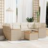 Vidaxl 7-Cz. Garden Lounge Set, With Cushions, Beige