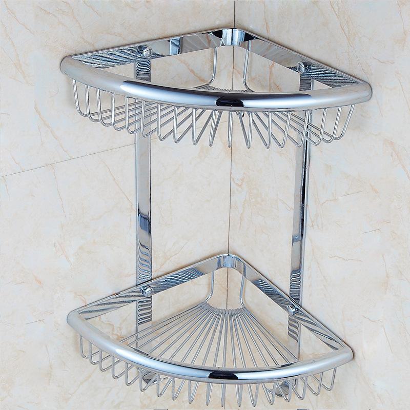 Wall Mounted Gold/Chrome/Rose Gold Bathroom Corner Shelf  Solid Brass Chrome Bathroom Accessories