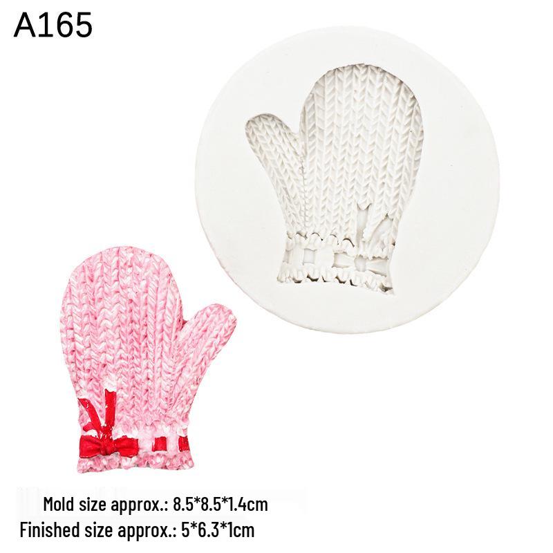 Cartoon Bear Christmas Silicone Mold - Plush Glove Shape for Creative Baking & Cake Decoration